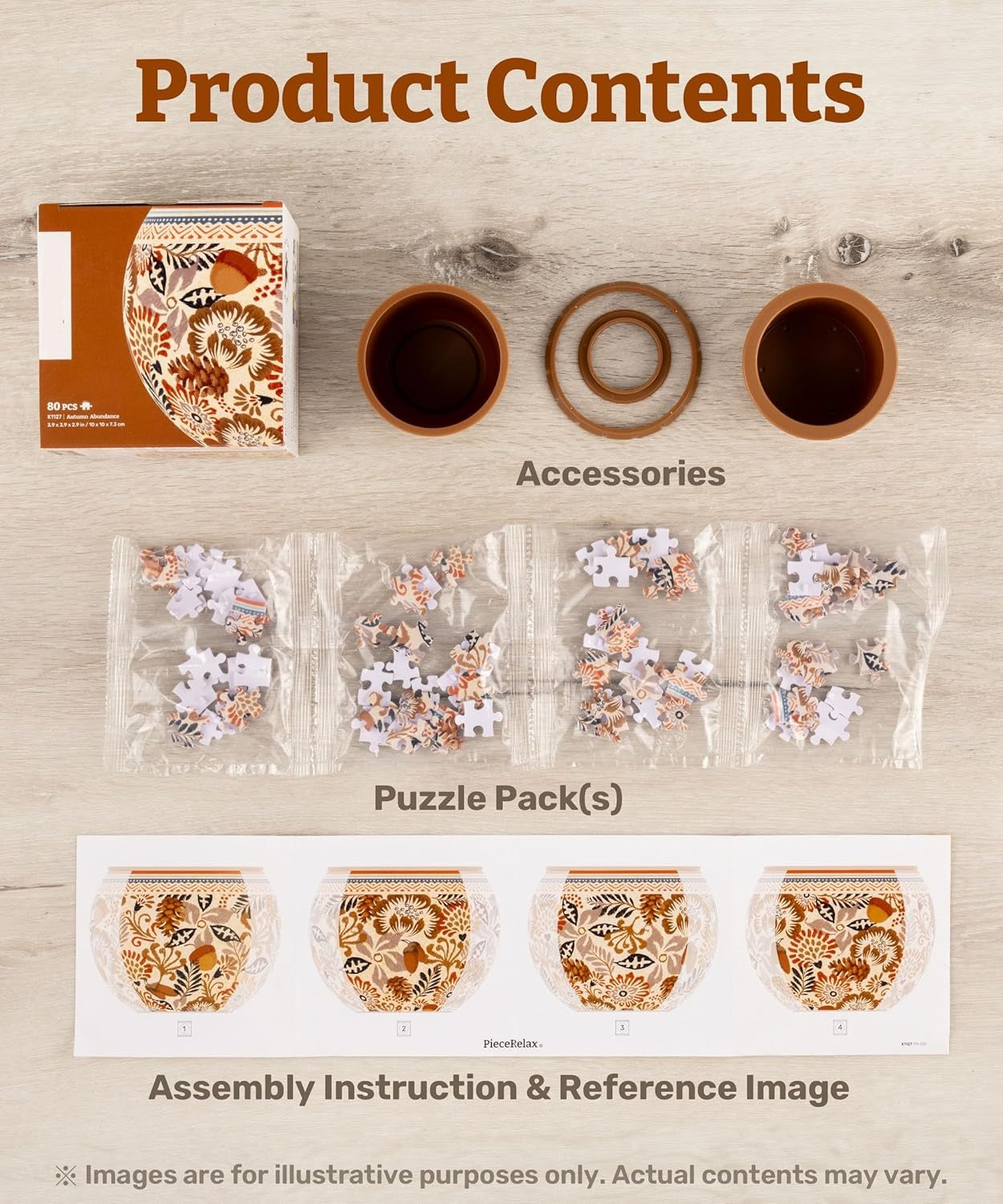 3D Jigsaw Puzzle Flowerpot : 80 Curved Pieces + Dual Layer Design