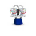 Mini Stovetop Espresso Set : 2 Cups + Artwork Design