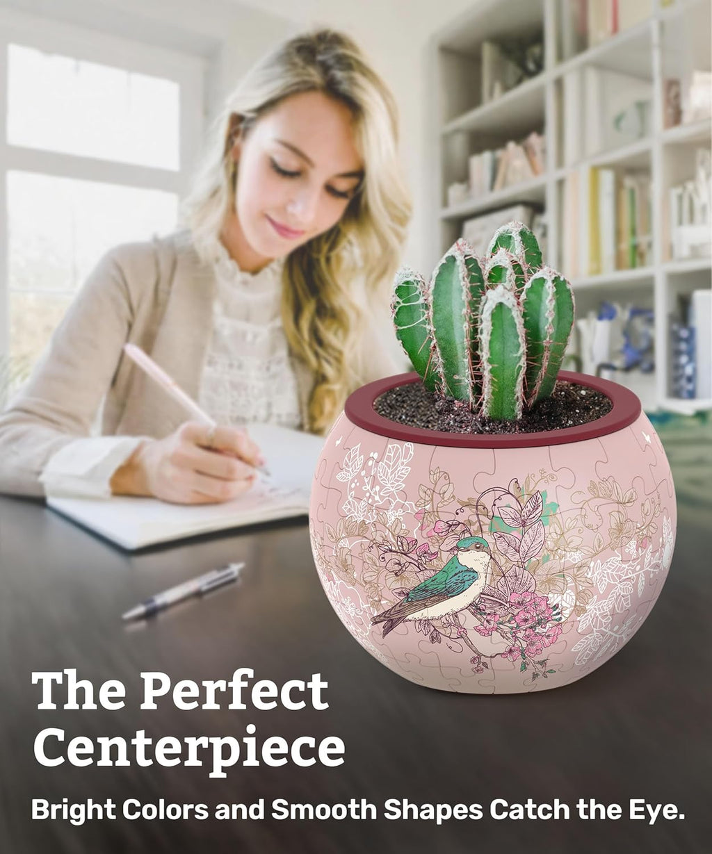 3D Jigsaw Puzzle Flowerpot : 80 Curved Pieces + Dual Layer Design