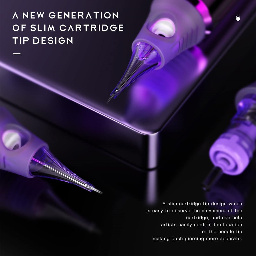 Professional Tattoo Cartridge Needles : Anti-Spitback + Finger Ledge