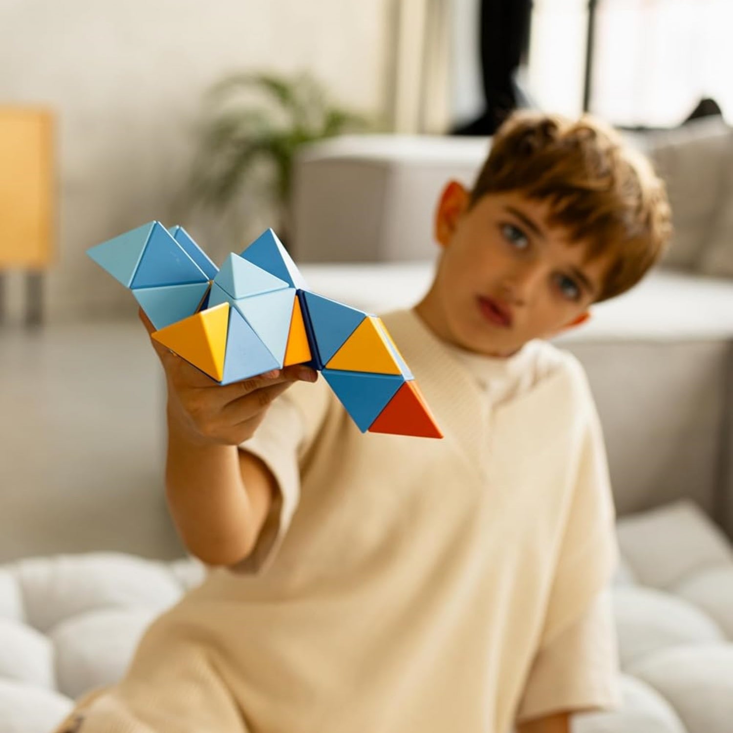 Magnetic 3D Shape Building Set : 24 Pieces + Magnetic Eyes