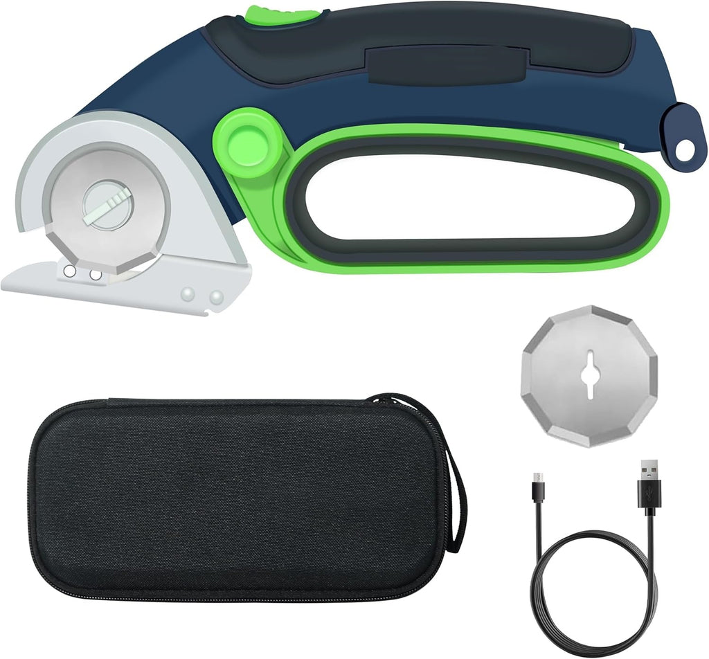 Cordless Electric Scissors : 4V Self-Sharpening Rotary Cutter