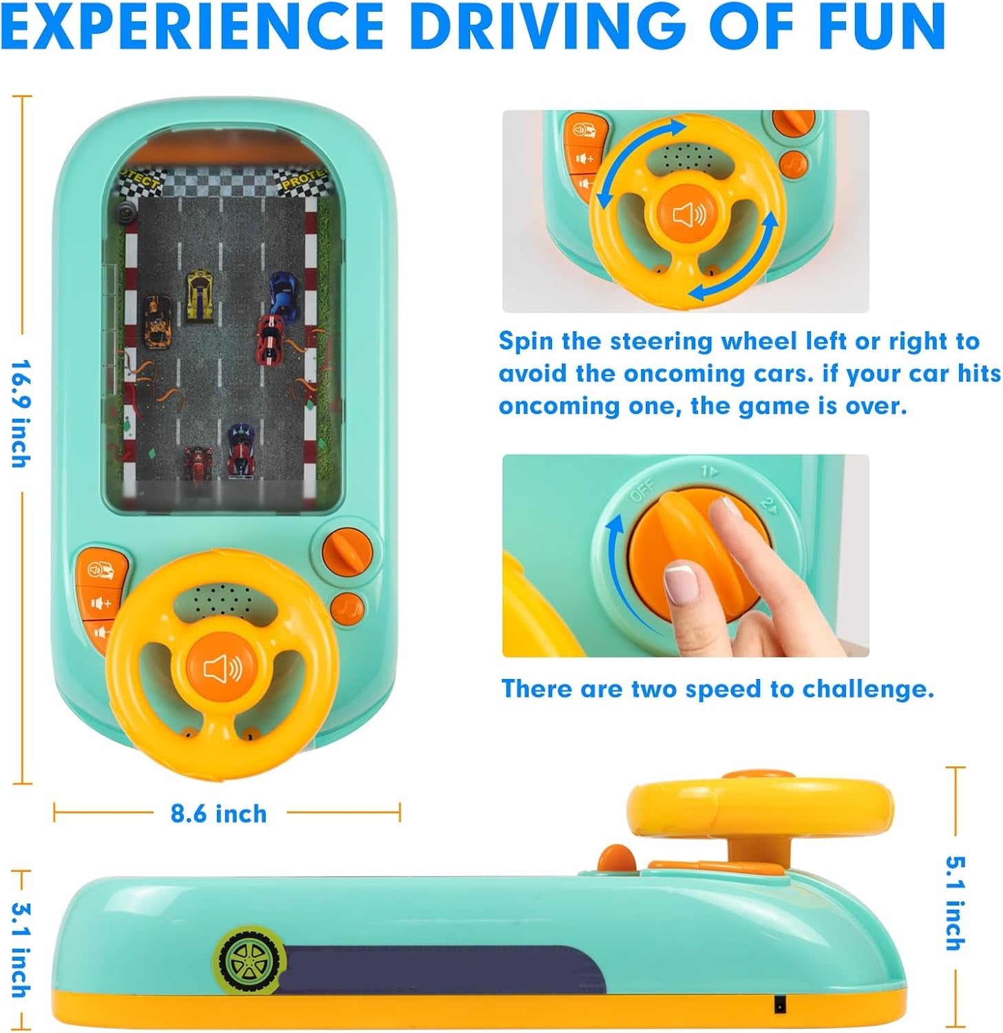 Kids Steering Wheel Toy : Driving Simulator with Sounds & Music