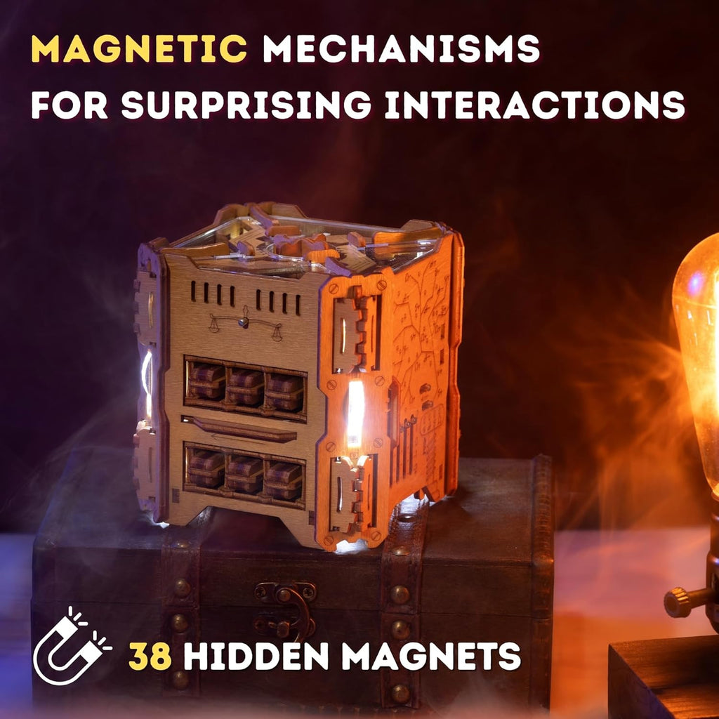 Electro-Mechanical Puzzle Box : Hidden Compartment + 38 Magnets